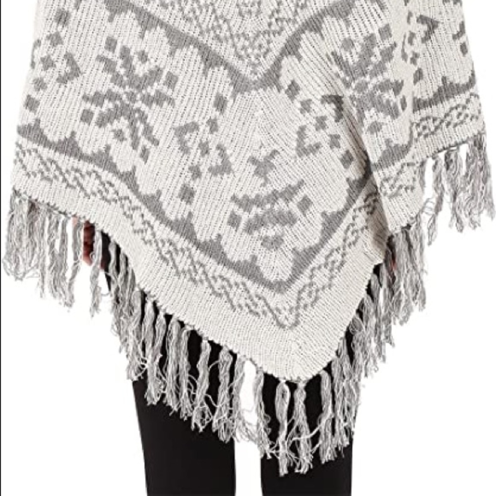 🔆PJ SALVAGE🔆 NATURAL PONCHO SWEATER REVERSIBLE - Picture 9 of 16